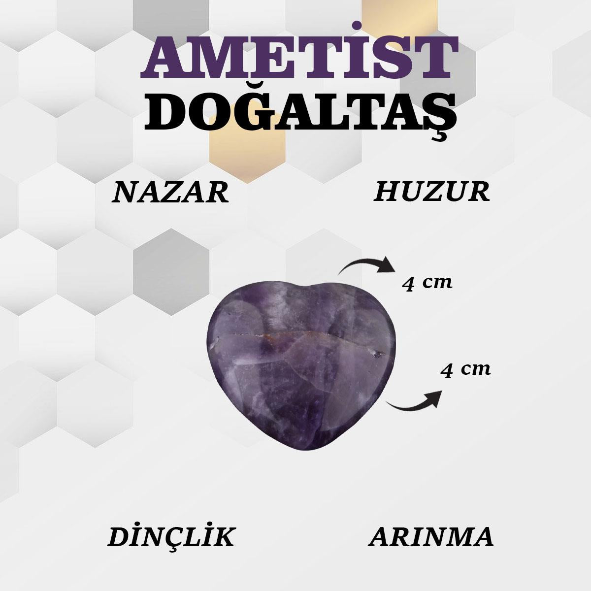 SERTİFİKALI Ametist  Orjinal ( Taşlar) Doğaltaş 4 cm D013