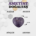 SERTİFİKALI Ametist  Orjinal ( Taşlar) Doğaltaş 4 cm D013