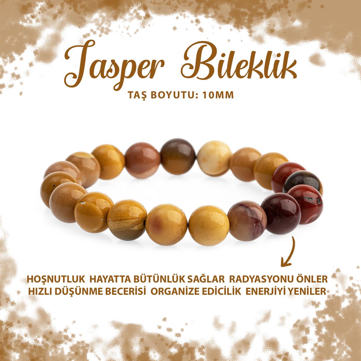 SERTİFİKALI Jasper 10mm Doğal Taş Bileklik