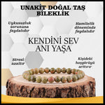 SERTİFİKALI Unakit  Orjinal ( Taşlar) Doğaltaş Bileklik 6 mm - B852
