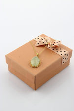 SERTİFİKALI Prehnit  Orjinal ( Taşlar) Doğaltaş Kolye Ucu Gümüş Zincirle Dahil