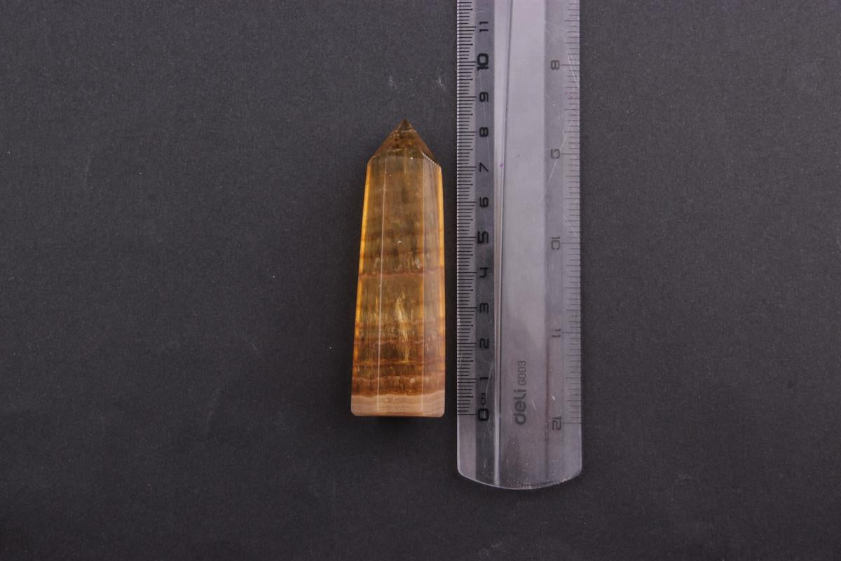 SERTİFİKALI Sarı Florit  Orjinal ( Taşlar) Doğaltaş Piramit 8 cm, 87 gr, D007