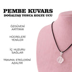 SERTİFİKALI Pembe Kuvars Yonca  Orjinal ( Taşlar) Doğaltaş Kolye Ucu M441
