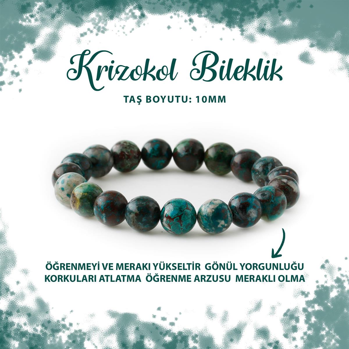 SERTİFİKALI Krizokol 10mm Doğal Taş Bileklik