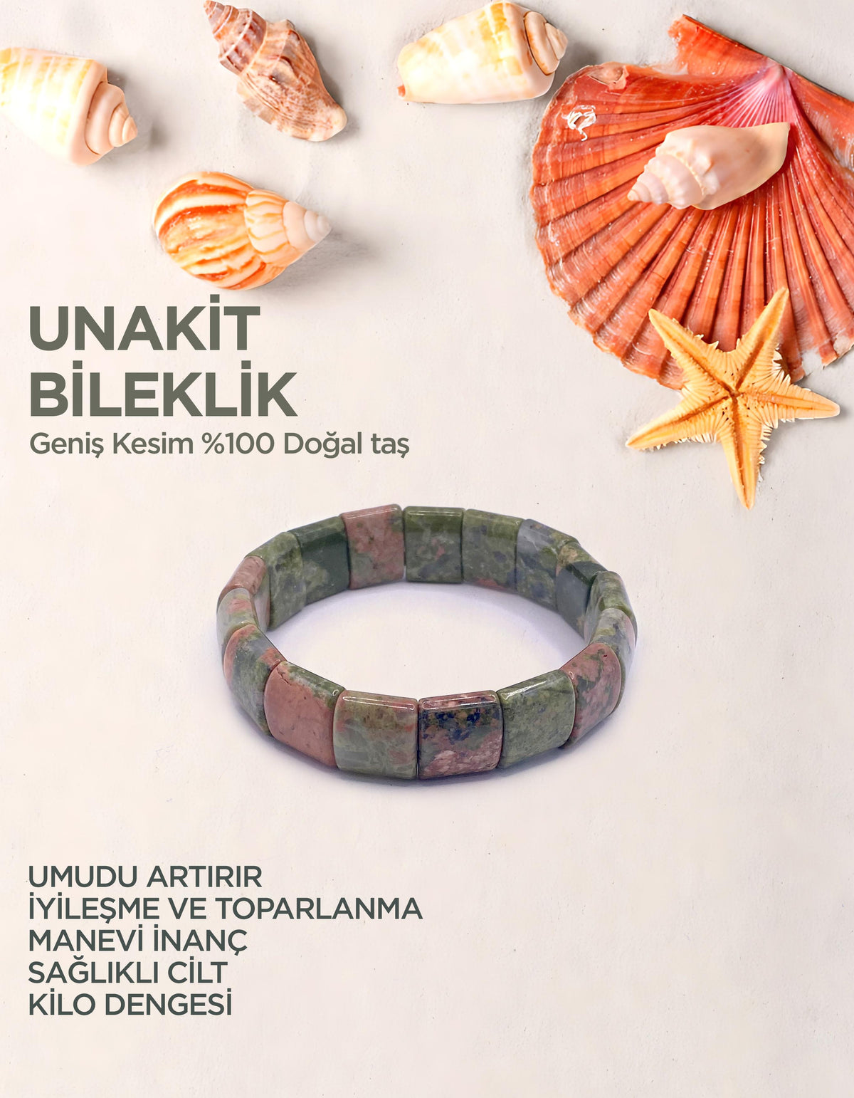 Sertifikalı Unakit Geniş Kesim Bileklik