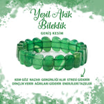 SERTİFİKALI Yeşil Akik Doğal Taş Özel Kesim Geniş Kesim Bileklik
