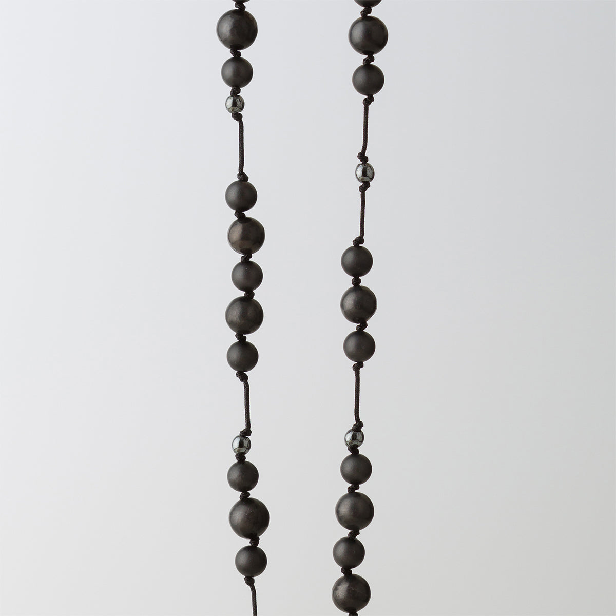 Dalgıç Kolye Hematit - Şungit Gümüş Tasarım Makrome Kolye