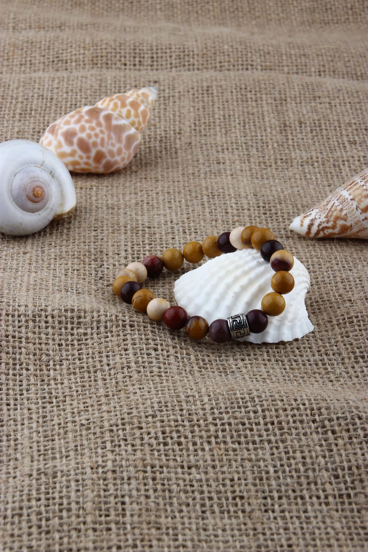 SERTİFİKALI JASPER  Orjinal ( Taşlar) Doğaltaş BİLEKLİK 8 MM