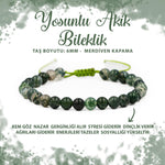 SERTİFİKALI Yosunlu Akik 6mm Merdiven Kapama Doğal Taş Bileklik