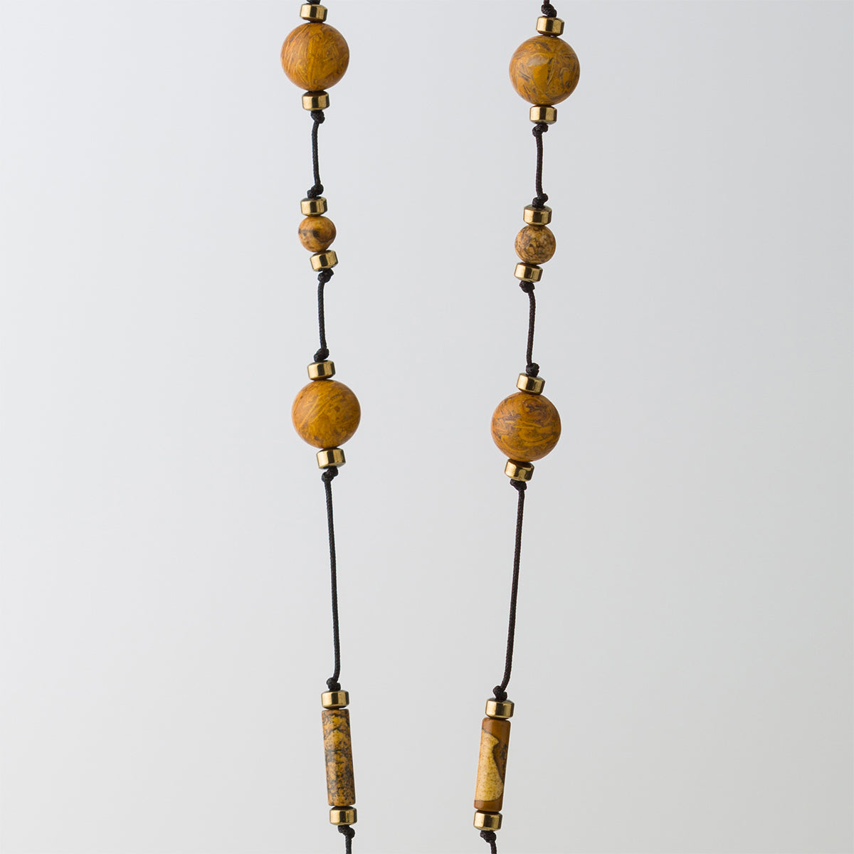 Deniz Yıldızı Jasper - Hematit Gümüş Tasarım Makrome Kolye