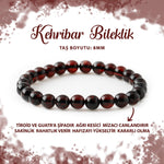SERTİFİKALI Sertifikalı Orjinal Kehribar 8mm Doğal Taş Bileklik