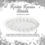 SERTİFİKALI Kristal Kuvars 8mm Doğal Taş Bileklik