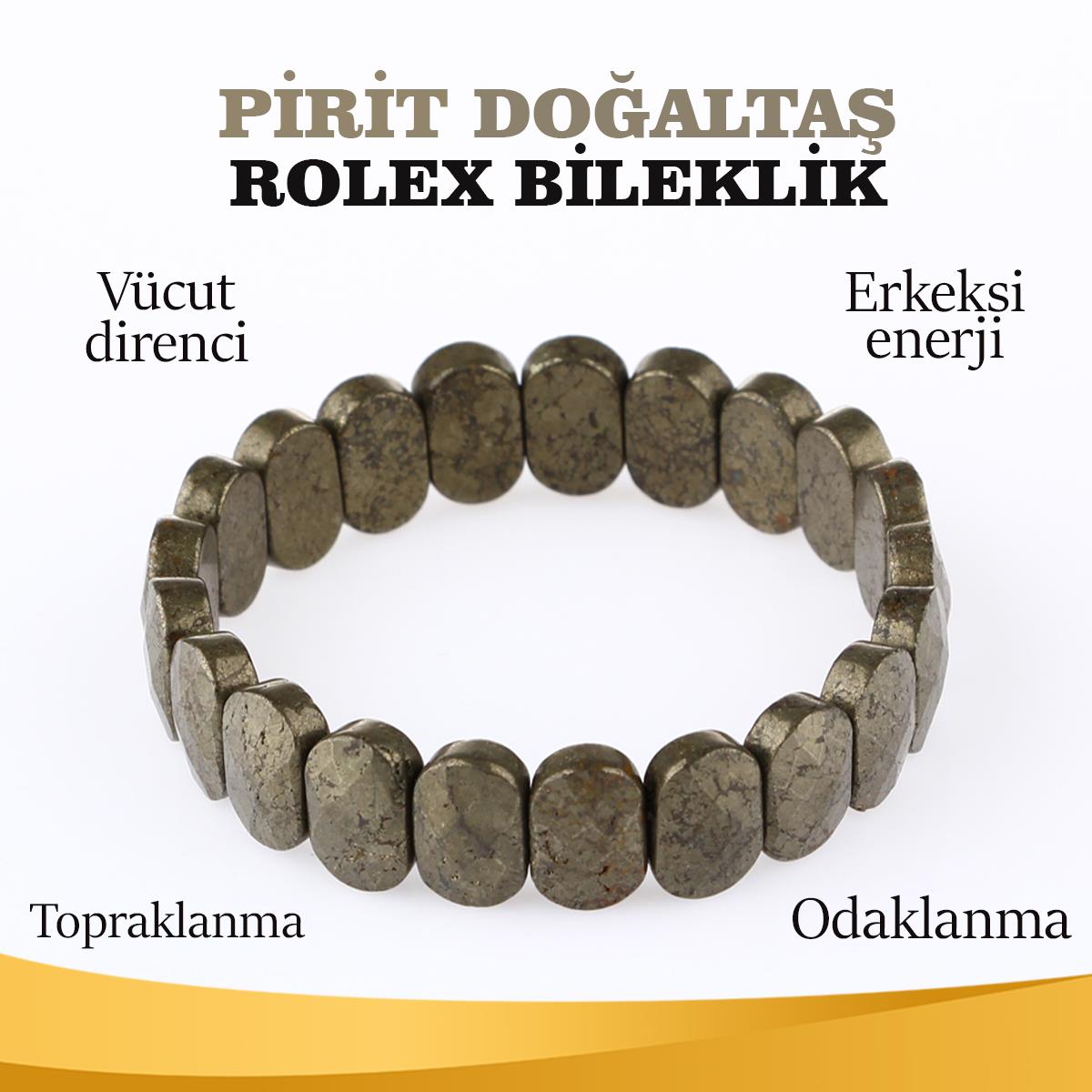 SERTİFİKALI Prit  Orjinal ( Taşlar) Doğaltaş Geniş Kesim Bileklik 15 mm, B900