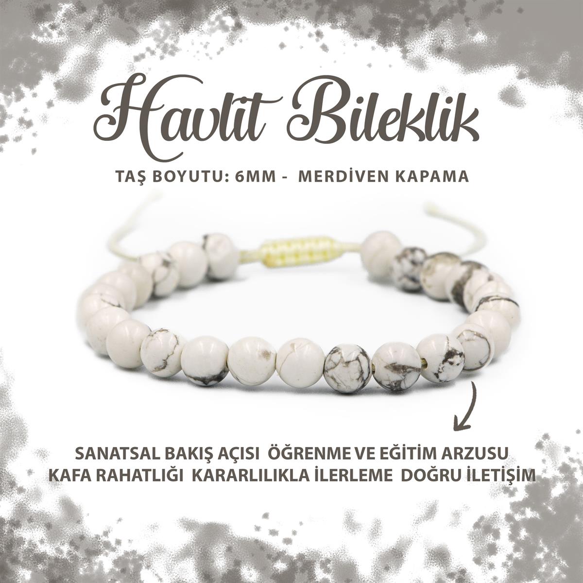 SERTİFİKALI Havlit 6mm Merdiven Kapama Doğal Taş Bileklik