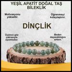 SERTİFİKALI Yeşil Apatit  Orjinal ( Taşlar) Doğaltaş Bileklik 8 mm - B867