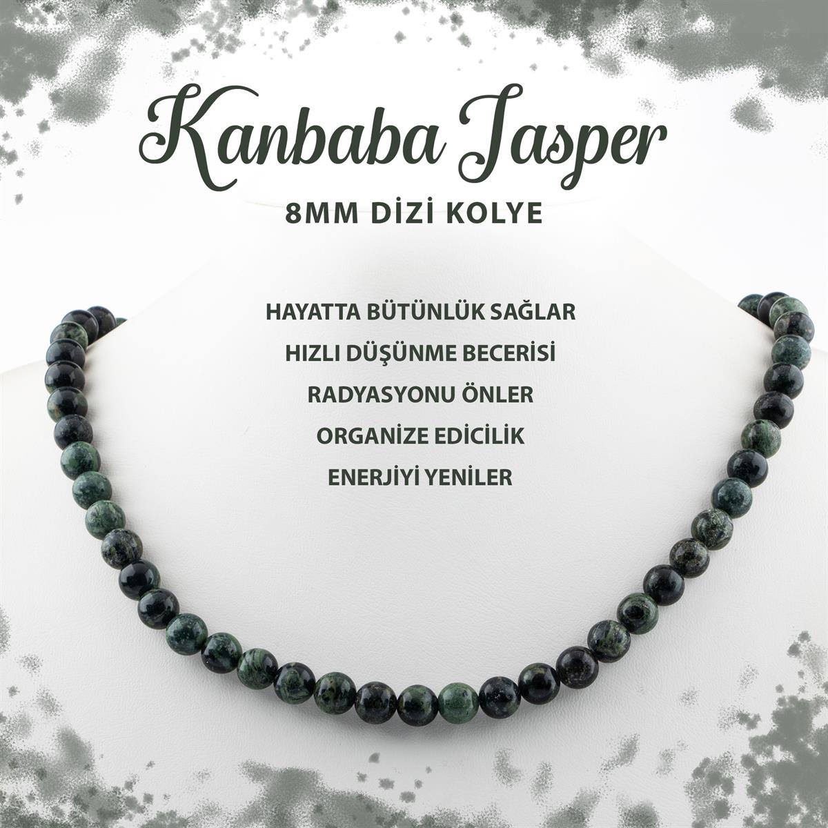 SERTİFİKALI Kanbaba Jasper 8 mm Dizi Doğal Taş Kolye
