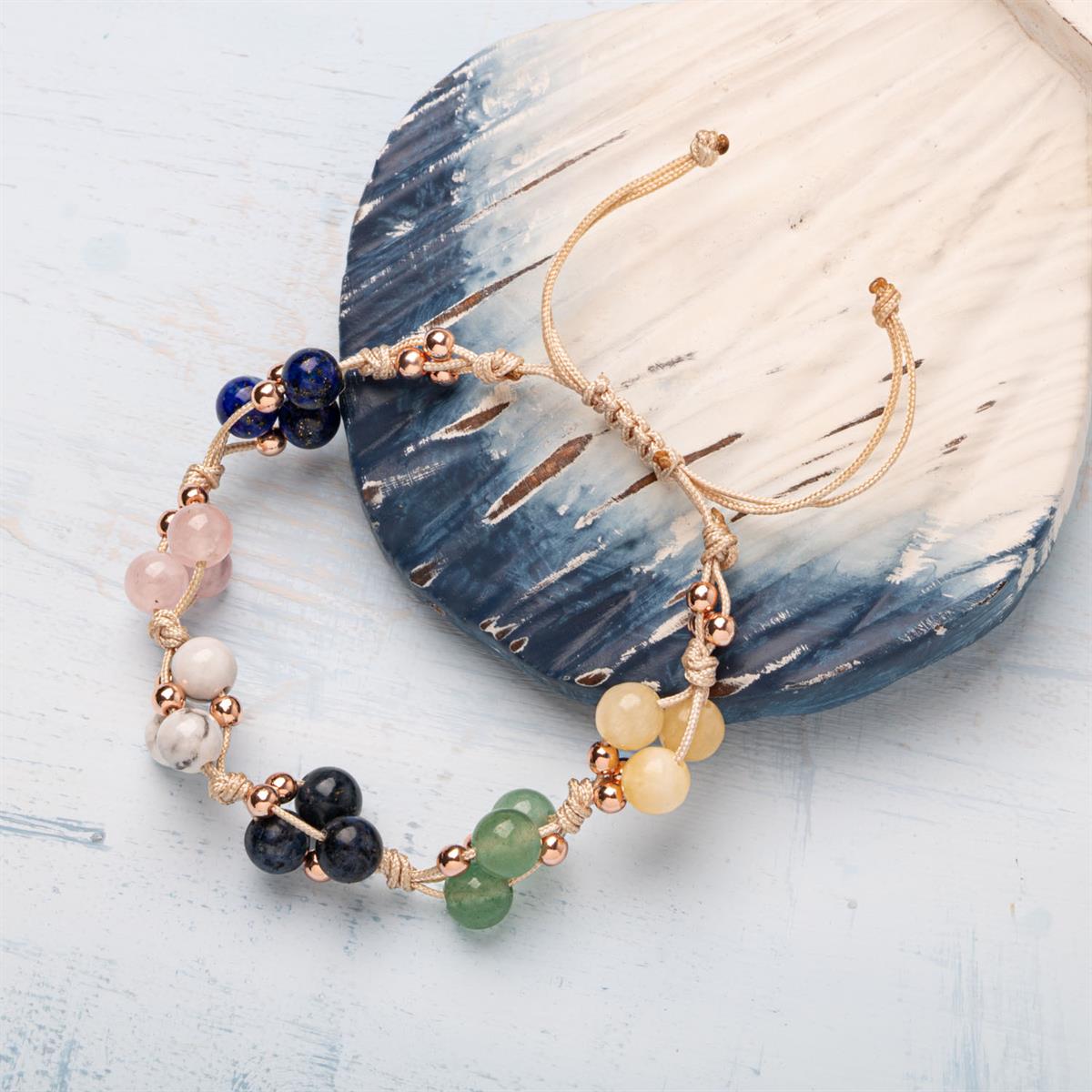 Sertifikalı Başarı Bilekliği Lapis Lazuli, Sodalit, Yeşim, Aventurin Doğal Taşlı %100 El İşçiliği