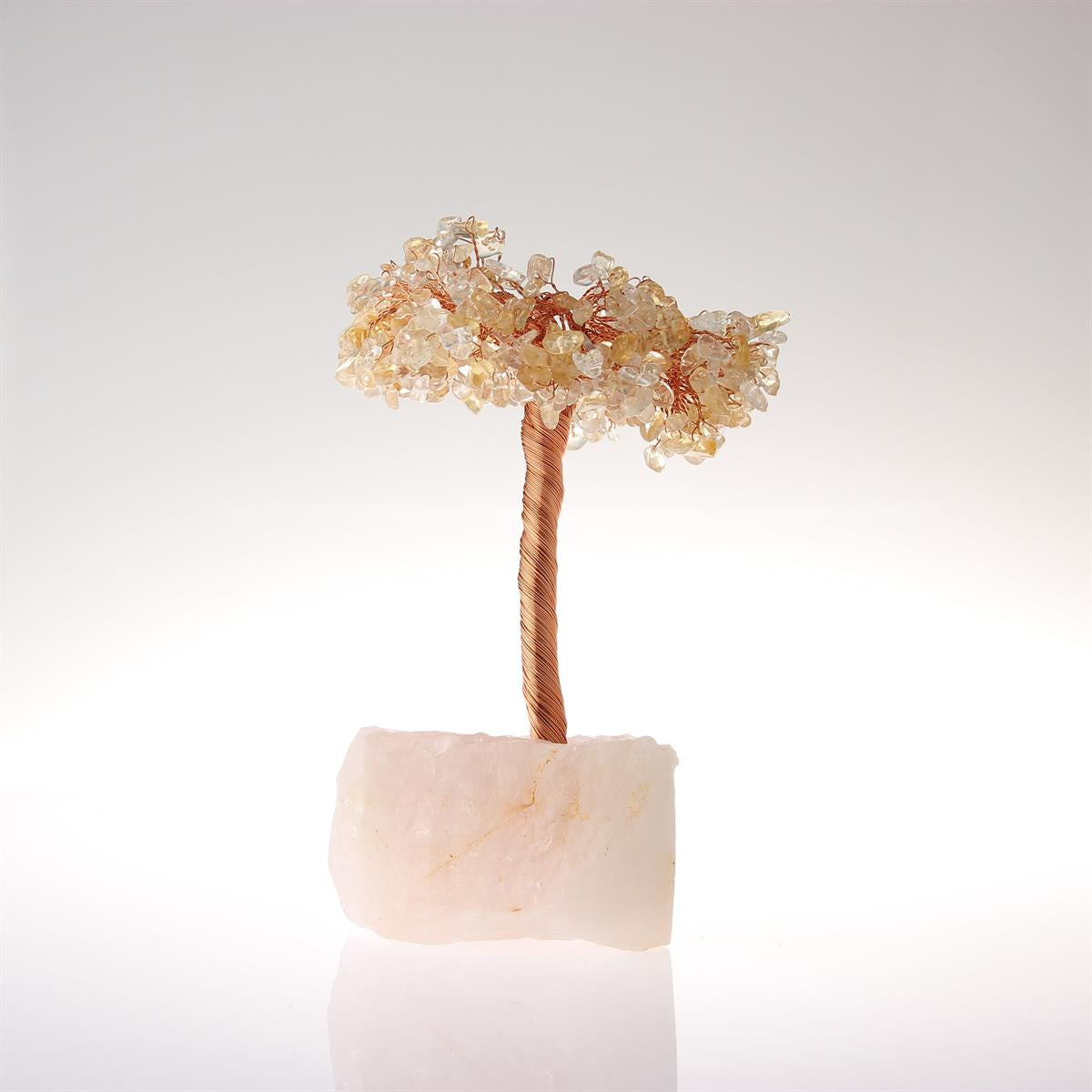 SERTİFİKALI Sitrin, Pembe Kuvars  Orjinal ( Taşlar) Doğaltaş Ağaç 18x7 cm, D019