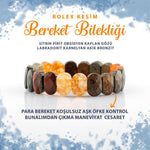 SERTİFİKALI Bereket Doğal Taş Roleks Bileklik Sitrin Pirit Kaplan Gözü Labradorit Akik Bronzit B007