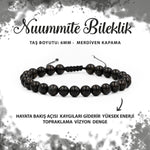 SERTİFİKALI Nuummite 6mm Merdiven Kapama Doğal Taş Bileklik