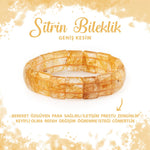 SERTİFİKALI Sitrin Doğal Taş Balık Sırtı Geniş Kesim Bileklik