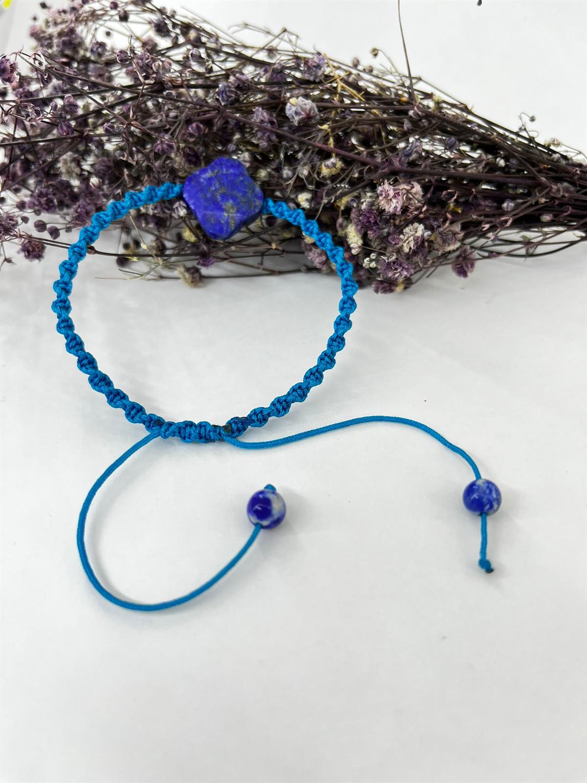 SERTİFİKALI Lapis Lazuli  Orjinal ( Taşlar) Doğaltaş Bileklik 15 mm, B887