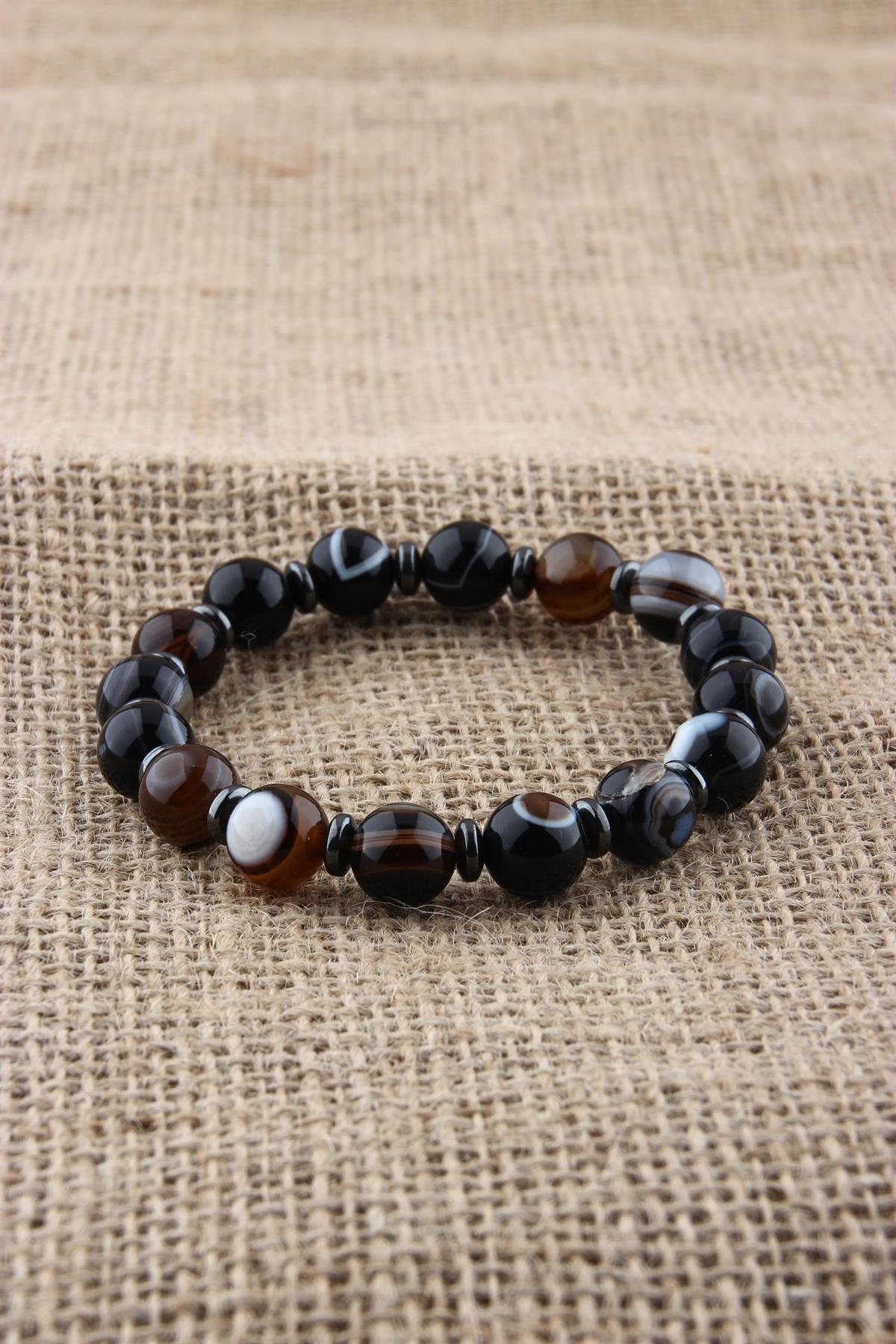 SERTİFİKALI SİYAH GÖZ AKİK BİLEKLİK 8 MM