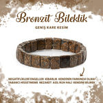 SERTİFİKALI Bronzit Doğal Taş Kare Kesim Geniş Kesim Bileklik