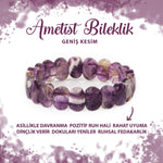 SERTİFİKALI Ametist Doğal Taş Geniş Kesim Bileklik