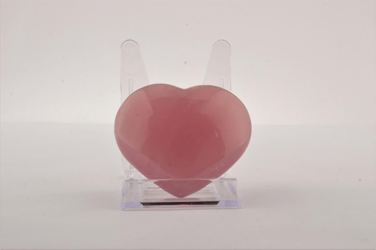 SERTİFİKALI Pembe Kuvars Kalpli  Orjinal ( Taşlar) Doğaltaş 8x8 cm, D004