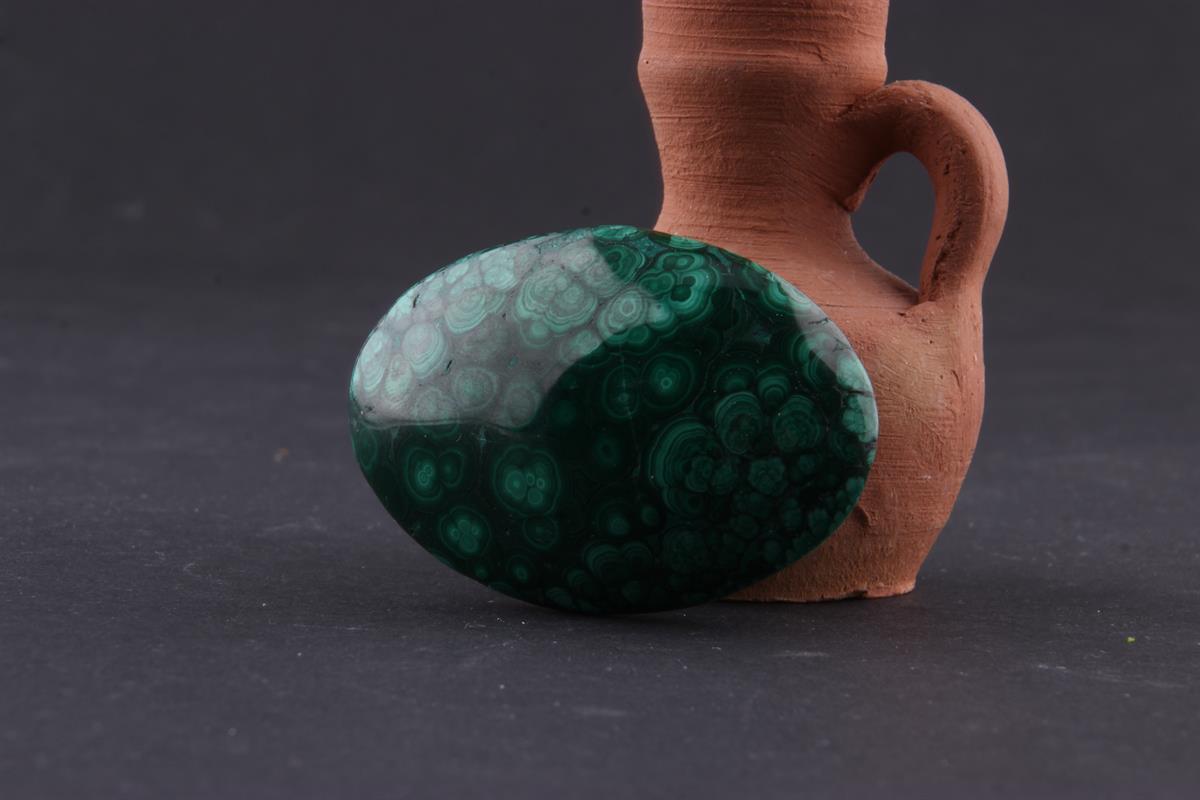 SERTİFİKALI  Orjinal ( Taşlar) Doğaltaş Malakit 5,5x4 cm D016