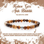 SERTİFİKALI Kahve Göz Akik 6mm Doğal Taş Bileklik