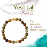 SERTİFİKALI Yeşil Lal  Orjinal ( Taşlar) Doğaltaş Bileklik 8 mm, B983