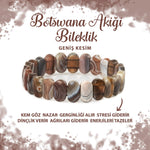 SERTİFİKALI Botswana Akiği Doğal Taş Geniş Kesim Bileklik