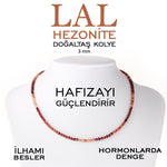 SERTİFİKALI Lal Hegzagon  Orjinal ( Taşlar) Doğaltaş Kolye 3 mm, M451