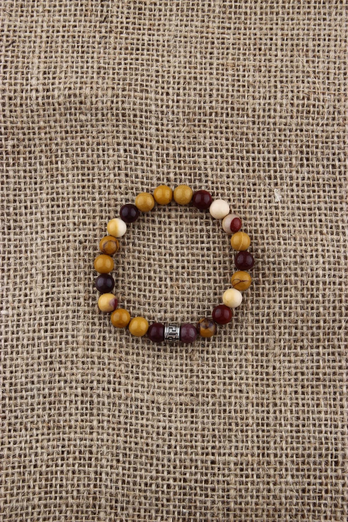 SERTİFİKALI JASPER  Orjinal ( Taşlar) Doğaltaş BİLEKLİK 8 MM
