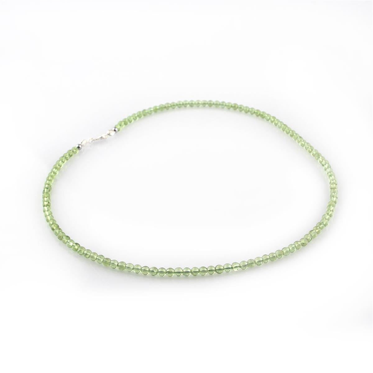 SERTİFİKALI Yeşil Zebercet  Orjinal ( Taşlar) Doğaltaş Kolye 40cm - 4mm