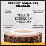 SERTİFİKALI Selenit  Orjinal ( Taşlar) Doğaltaş Bileklik 6 mm - B847
