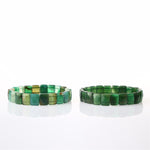 SERTİFİKALI Yeşil Akik  Orjinal ( Taşlar) Doğaltaş Geniş Kesim Bileklik B903