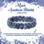 SERTİFİKALI Mavi Aventurin Doğal Taş Geniş Kesim Bileklik