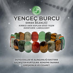 SERTİFİKALI Yengeç Burcu Doğal Taş Geniş Kesim Erkek Bileklik