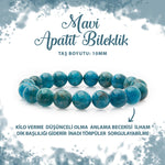 SERTİFİKALI Mavi Apatit 10mm Doğal Taş Bileklik