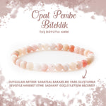 SERTİFİKALI Opal Pembe 6mm Doğal Taş Bileklik