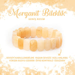 SERTİFİKALI Morganit Doğal Taş Geniş Kesim Bileklik