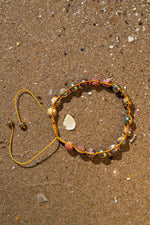 Sertifikalı Doğal Taşlı Üretkenlik Bilekliği, Jasper, Lav Taşı, Hematit