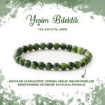 SERTİFİKALI Yeşim 6mm Doğal Taş Bileklik
