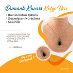 SERTİFİKALI Dumanlı Kuvars Doğaltaş Kolye, Gümüş zincirle birlikte 3,5x1,5 cm, M481