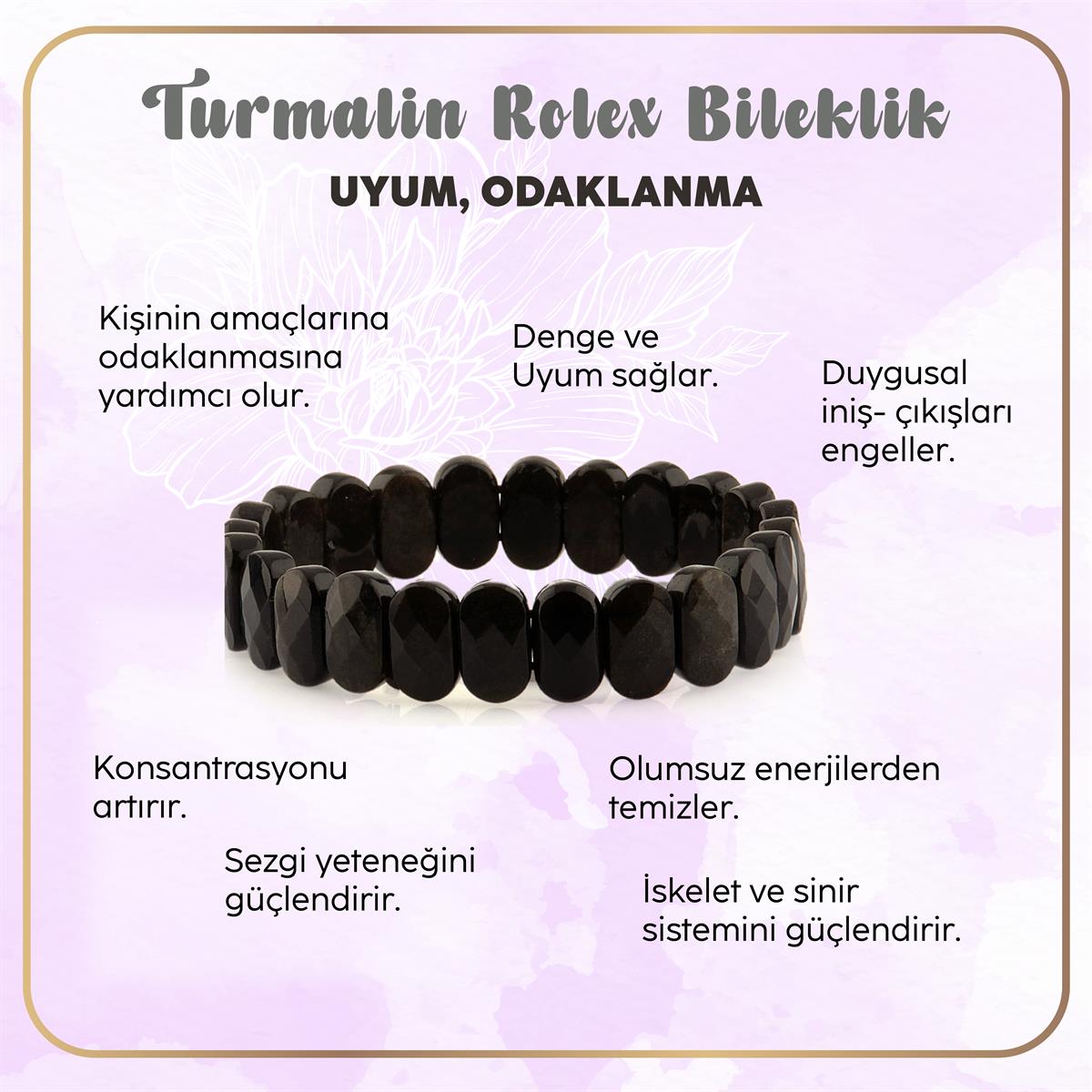 SERTİFİKALI Turmalin  Orjinal ( Taşlar) Doğaltaş Geniş Kesim Bileklik-799