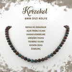 SERTİFİKALI Krizokol 8 mm Dizi Doğal Taş Kolye