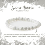 SERTİFİKALI Selenit 6mm Doğal Taş Bileklik